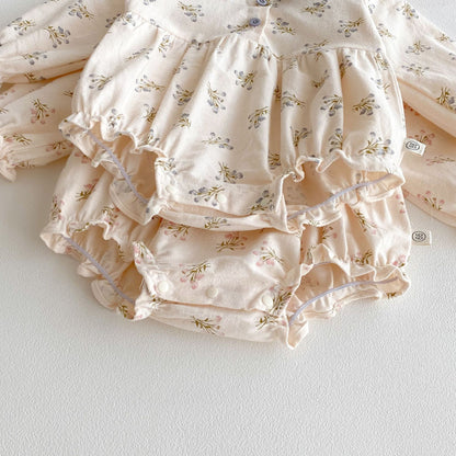 Autumn Arrival Baby Girls Long Sleeves Flowers Pattern Peter Pan Collar Onesies, MyKids-USA®, Baby One-Pieces, MyKids-USA -  -  -  -  -  -  - 