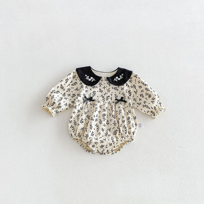 MyKids-USA® Autumn Arrival Baby Girls Long Sleeves Cute Color Patchwork Floral Bodysuit