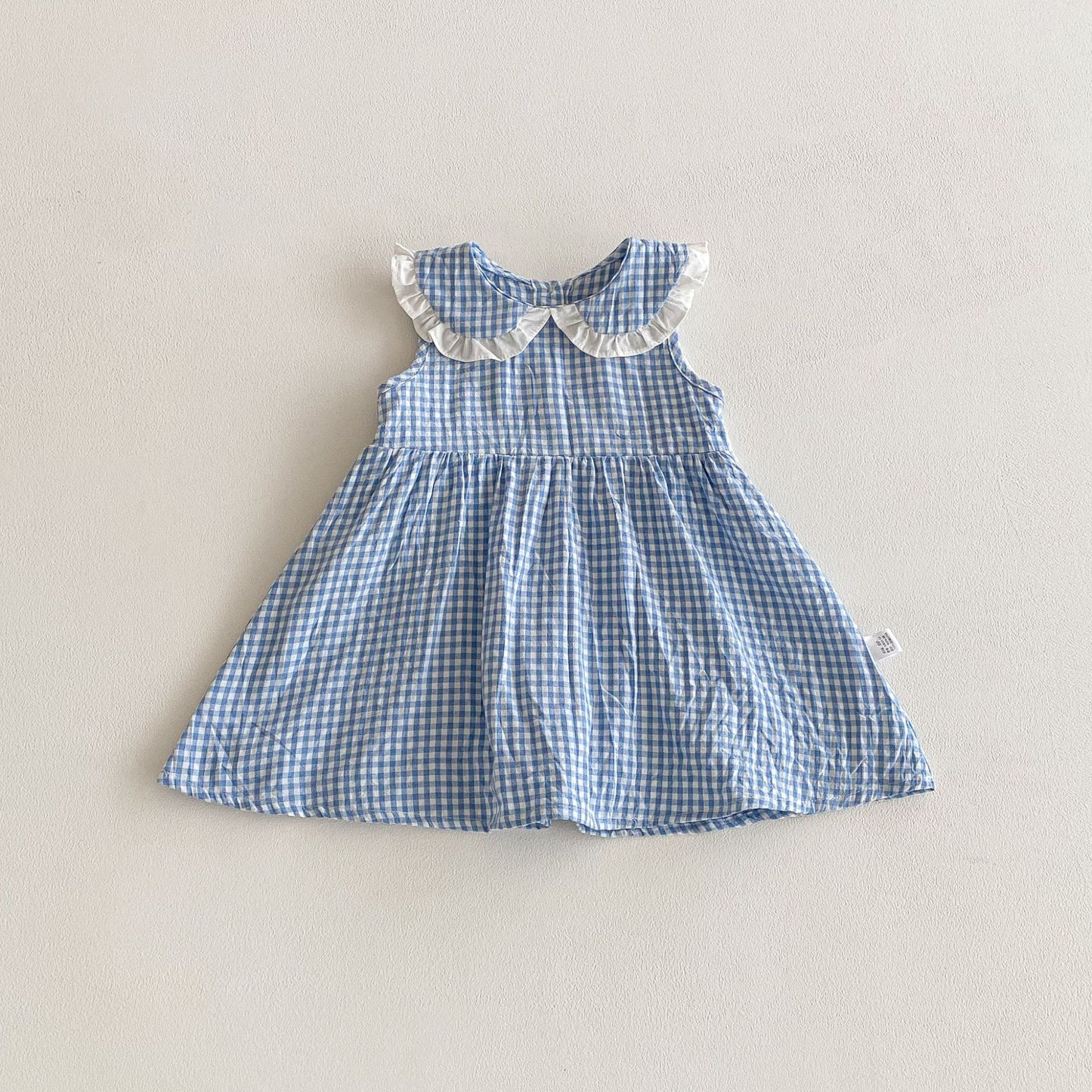 Summer Arrival Baby Girls Sleeveless Plaid Pattern Dress, MyKids-USA®, Baby & Toddler Dresses, MyKids-USA - Size/Age - 80 (9-12M) - Color - Blue -  -  - TR2603262337-A.