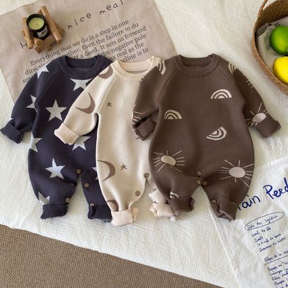 Autumn and Winter Arrival Baby Unisex Long Sleeves Geometric Pattern Knitted Rompers, MyKids-USA®, Baby One-Pieces, MyKids-USA -  -  -  -  -  -  - 