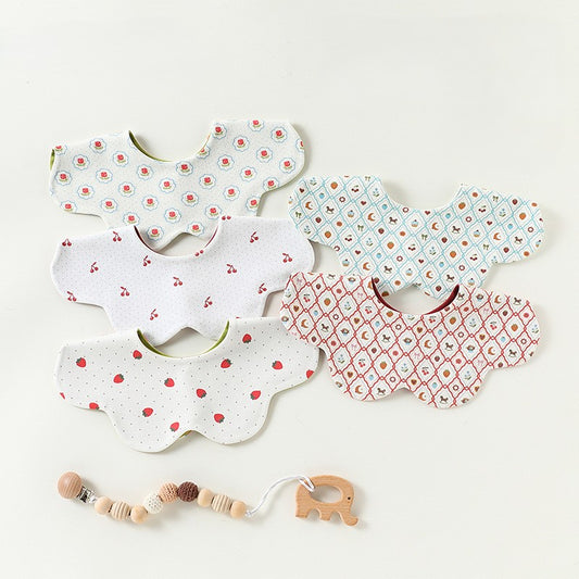 Adorable Simple Pattern Cotton Snap-on Flowers Shaped Bib, MyKids-USA®, Bibs, MyKids-USA -  -  -  -  -  -  - .