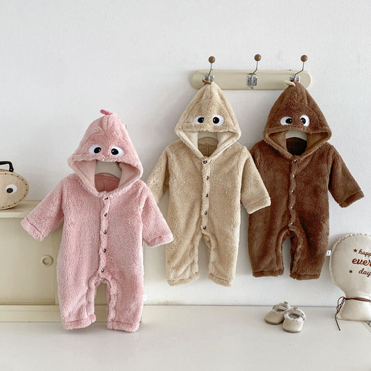 MyKids-USA® Winter Arrival Baby Long Sleeves Cute Fluffy Cartoon Hooded Rompers