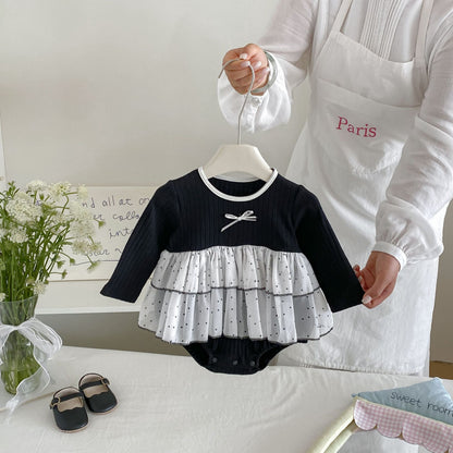 MyKids-USA® Autumn Arrival Baby Girls Long Sleeves Cute Color Patchwork Bodysuit