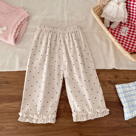 Autumn and Spring Arrival Casual Style Dots Pattern Pants for Girls, MyKids-USA®, Trousers, MyKids-USA - Size/Age - 73 (6-9M) - Color - Beige -  -  - TR2511232330-A