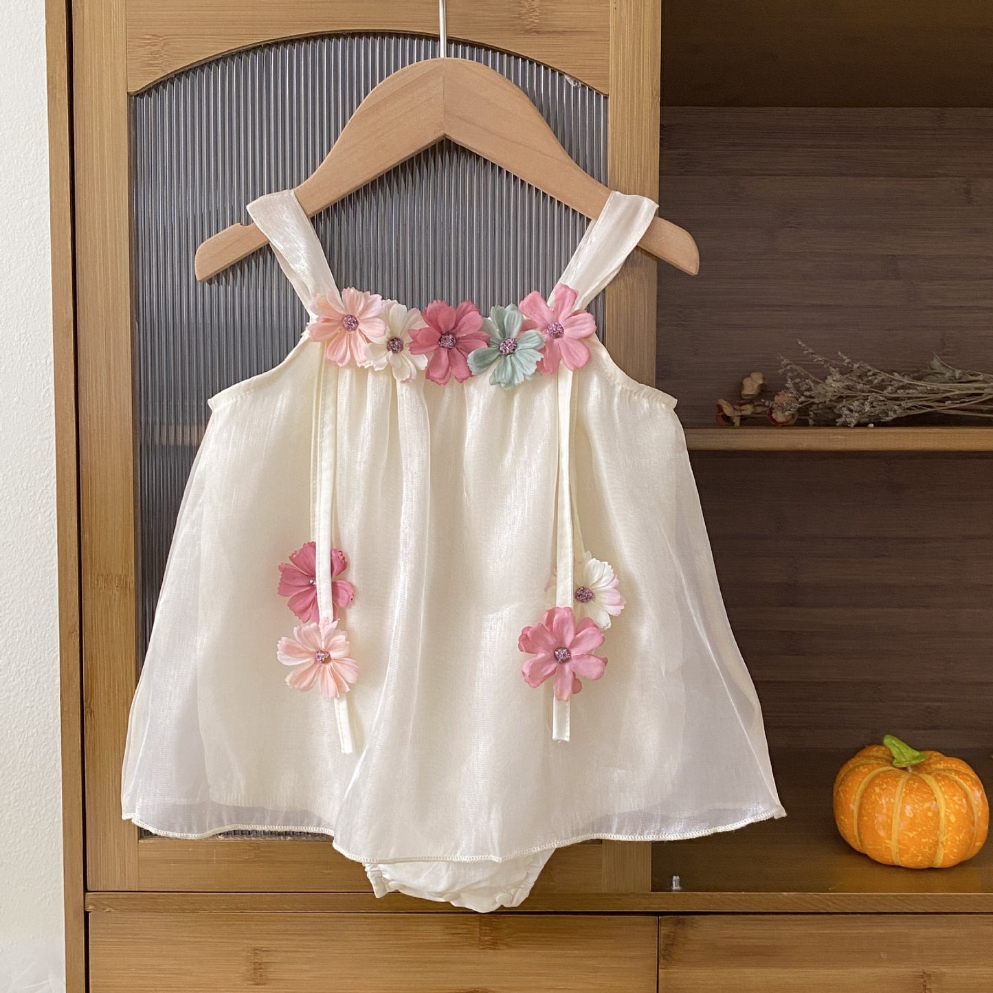 Design Summer Baby Kids Girls Sleeveless Flowers Pattern Strap Bodysuit Dress, MyKids-USA®, Baby & Children's One-Pieces, MyKids-USA - Size/Age - 66 (3-6M) - Color - Apricot -  -  - TR2605312347-A.