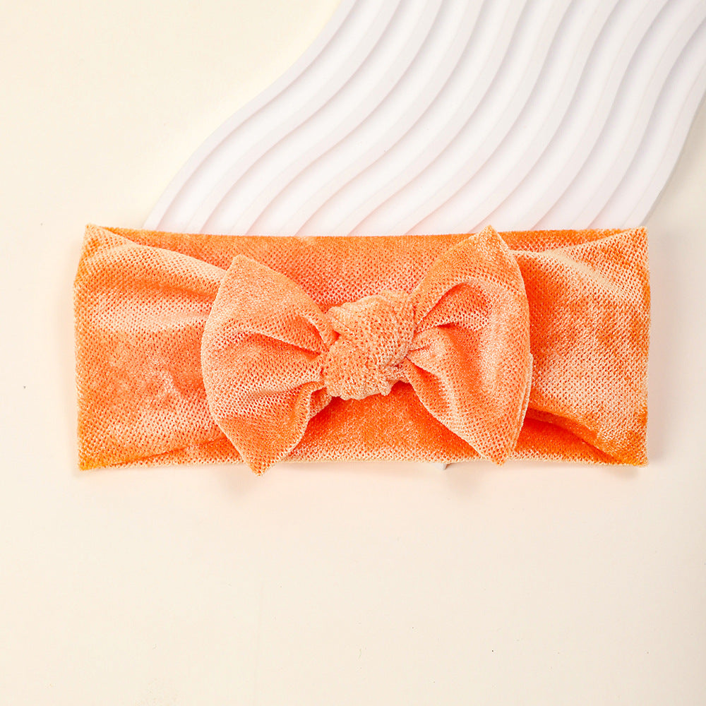 Soft Baby Hairband with Solid Color Bow, MyKids-USA®, Hair Pins, Claws & Clips, MyKids-USA - Size/Age - Average Size (0-6Y） - Color - Orange -  -  - TR2411282320-E.