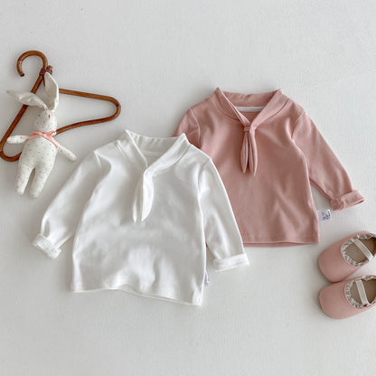 Autumn and Spring Arrival Baby Kids Girls Long Sleeves Navy Collar Top, MyKids-USA®, Baby & Toddler Tops, MyKids-USA -  -  -  -  -  -  - 