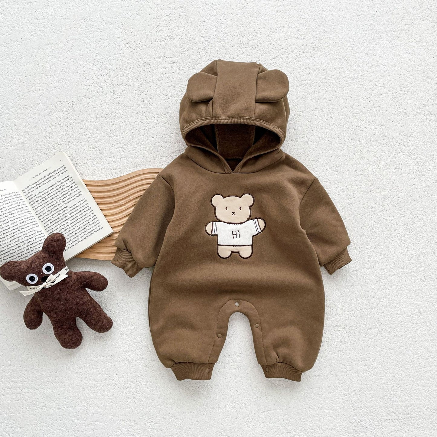 Winter and Autumn Arrival Baby Unisex Long Sleeves Animals Cartoon Pattern Hooded Rompers, MyKids-USA®, Baby One-Pieces, MyKids-USA - Size/Age - 66 (3-6M) - Color - Coffee -  -  - TR2509202252-B