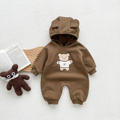 Winter and Autumn Arrival Baby Unisex Long Sleeves Animals Cartoon Pattern Hooded Rompers, MyKids-USA®, Baby One-Pieces, MyKids-USA - Size/Age - 66 (3-6M) - Color - Coffee -  -  - TR2509202252-B