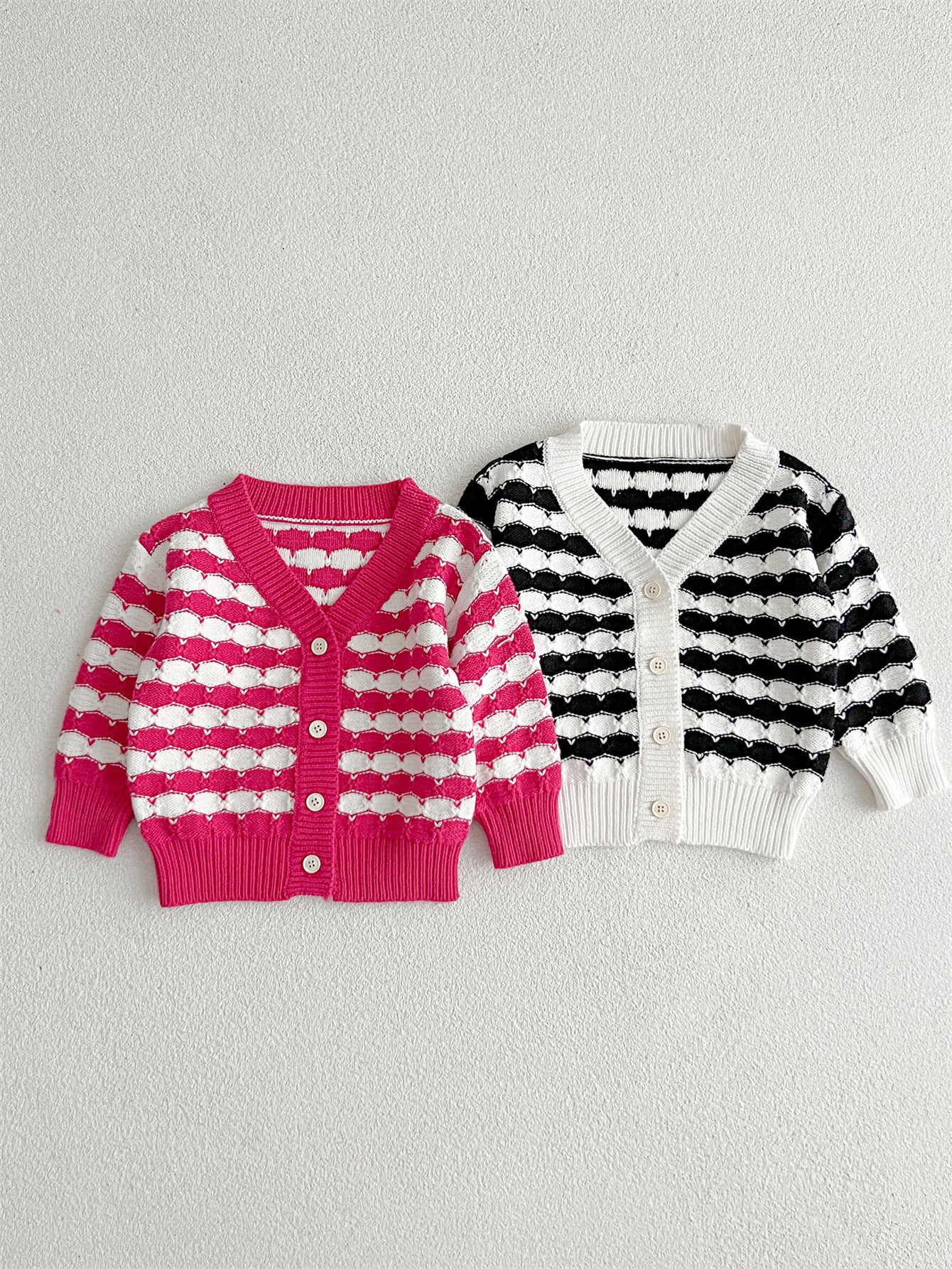 Infant Baby Boys And Girls Stripe Long-Sleeved Cardigan