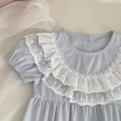 Summer Arrival Baby Girls Short Sleeves Lace Trim Crew Neck Bodysuit, MyKids-USA®, Bodysuits, MyKids-USA -  -  -  -  -  -  - .