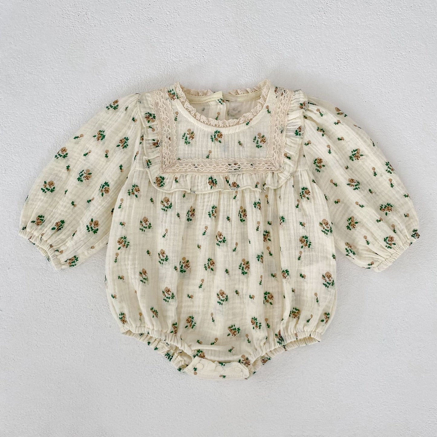 Autumn Arrival Baby Girls French-style Floral Long-sleeved Onesies and Dress – Princess Sister Matching Set, MyKids-USA®, Baby & Toddler Dresses, MyKids-USA - Size/Age - 66 (3-6M) - Color - Apricot -  -  - TR2509272326-A