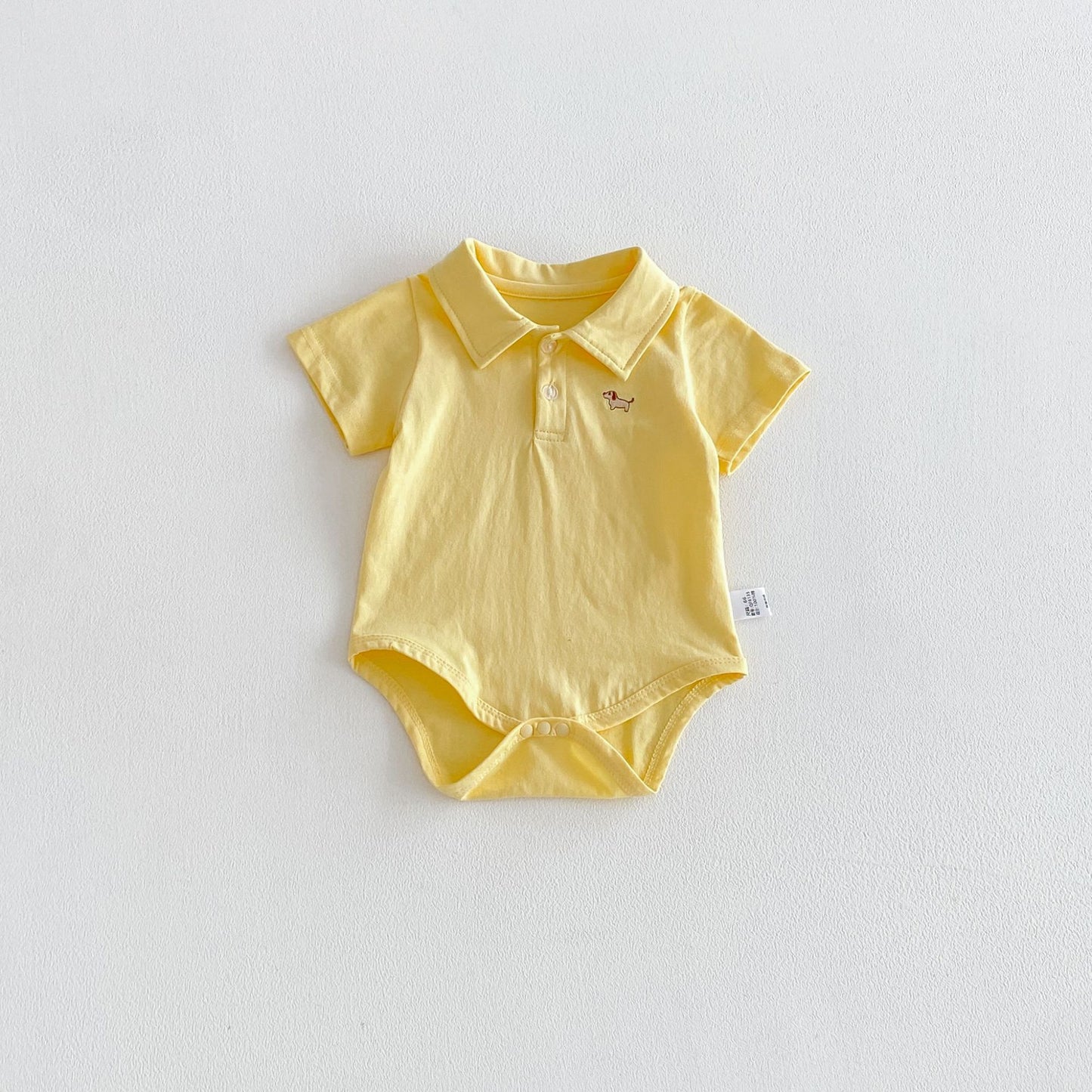 Summer Arrival Baby Boys Short Sleeves Turn-down Collar Puppy Pattern Bodysuit, MyKids-USA®, Baby & Children's One-Pieces, MyKids-USA - Size/Age - 66 (3-6M) - Color - Yellow -  -  - TR2606012332-E.