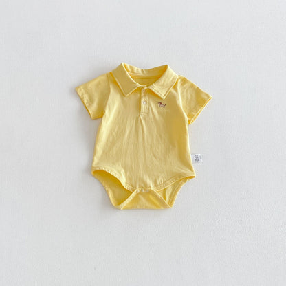 Summer Arrival Baby Boys Short Sleeves Turn-down Collar Puppy Pattern Bodysuit, MyKids-USA®, Baby & Children's One-Pieces, MyKids-USA - Size/Age - 66 (3-6M) - Color - Yellow -  -  - TR2606012332-E.