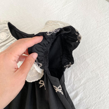 Summer Baby Girls French-style Flowers Pattern Collar Sleeveless Butterfly-bows Embroidered Onesies and Dress – Princess Sister Matching Set, MyKids-USA®, Baby & Toddler Dresses, MyKids-USA -  -  -  -  -  -  - 