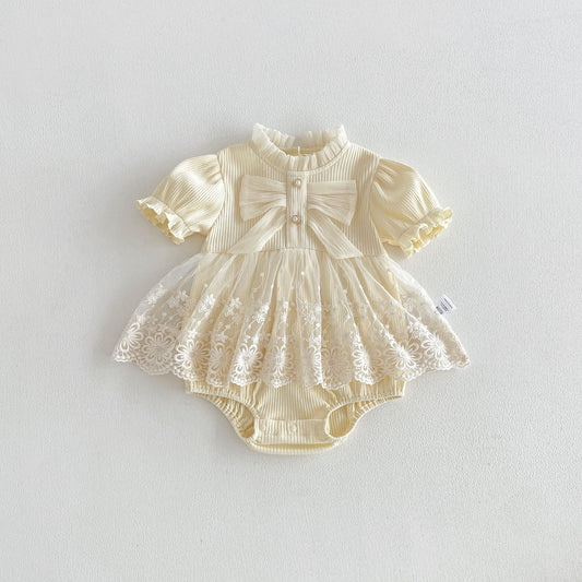 Design Summer Baby Kids Girls Short Sleeves Flowers Embroidery Pattern Tulle Bodysuit Dress, MyKids-USA®, Baby & Children's Dresses, MyKids-USA - Size/Age - 66 (3-6M) - Color - Apricot -  -  - TR2605302334-A.