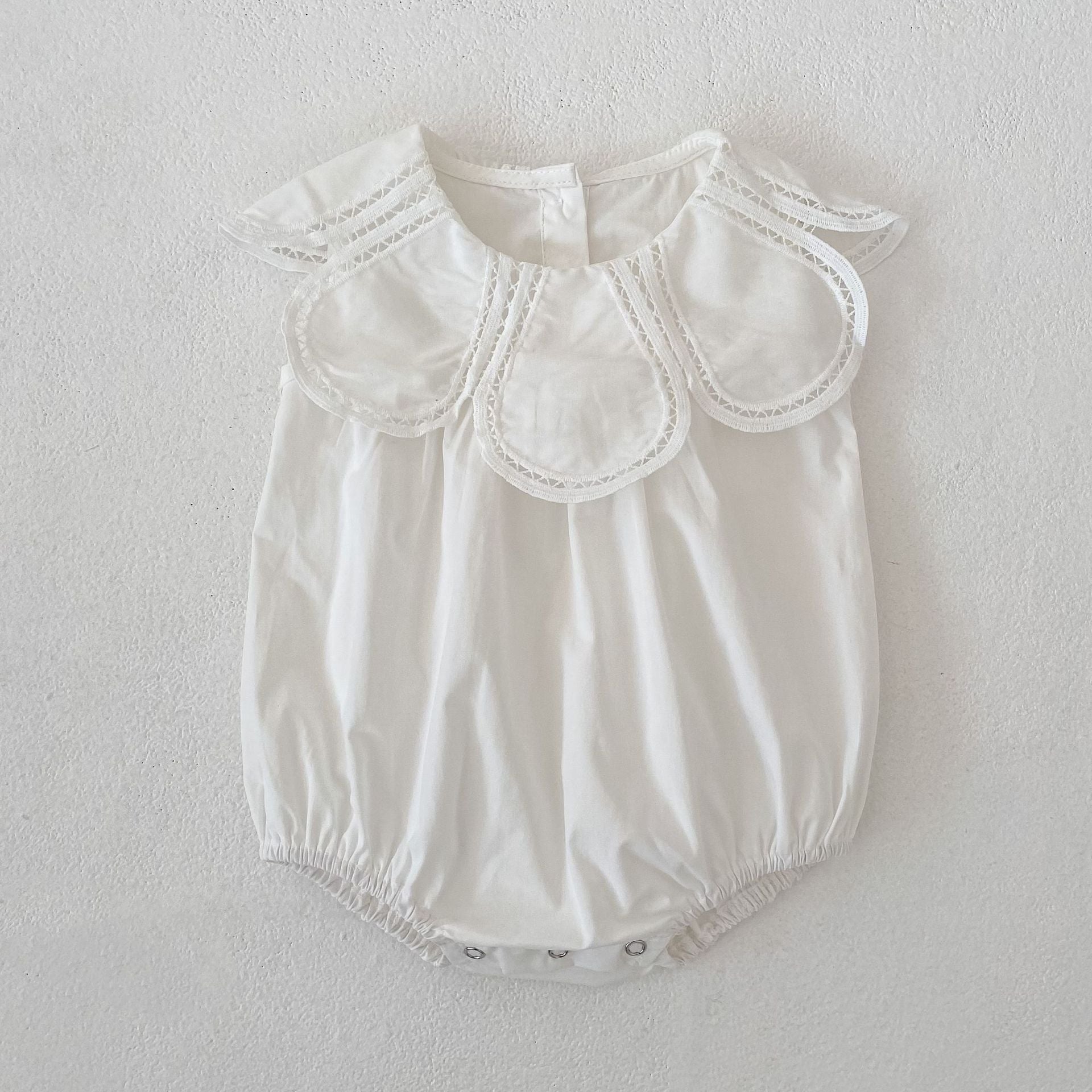 Design Summer Girls Hollow Out Flower Collar Sleeveless Onesies and Short Sleeves Dress – Sister Matching Clothing Set, MyKids-USA®, Baby & Children's Outfits, MyKids-USA - Size/Age - 66 (3-6M) - Color - Beige -  -  - TR2604192321-A.