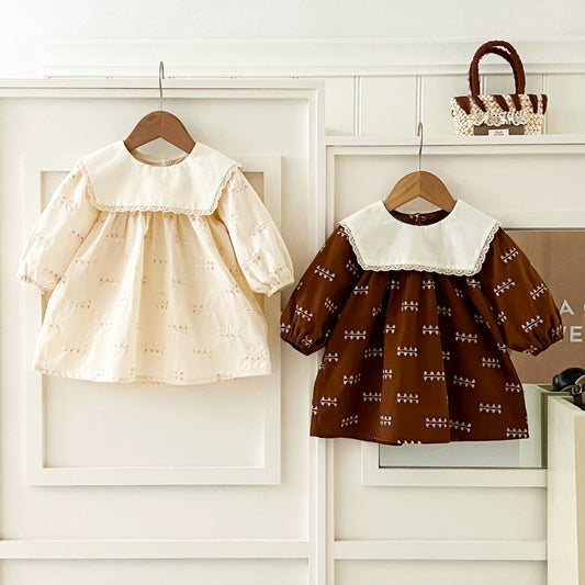 MyKids-USA® Autumn Arrival Baby Kids Girls Embroidery Pattern Long Sleeves Dress