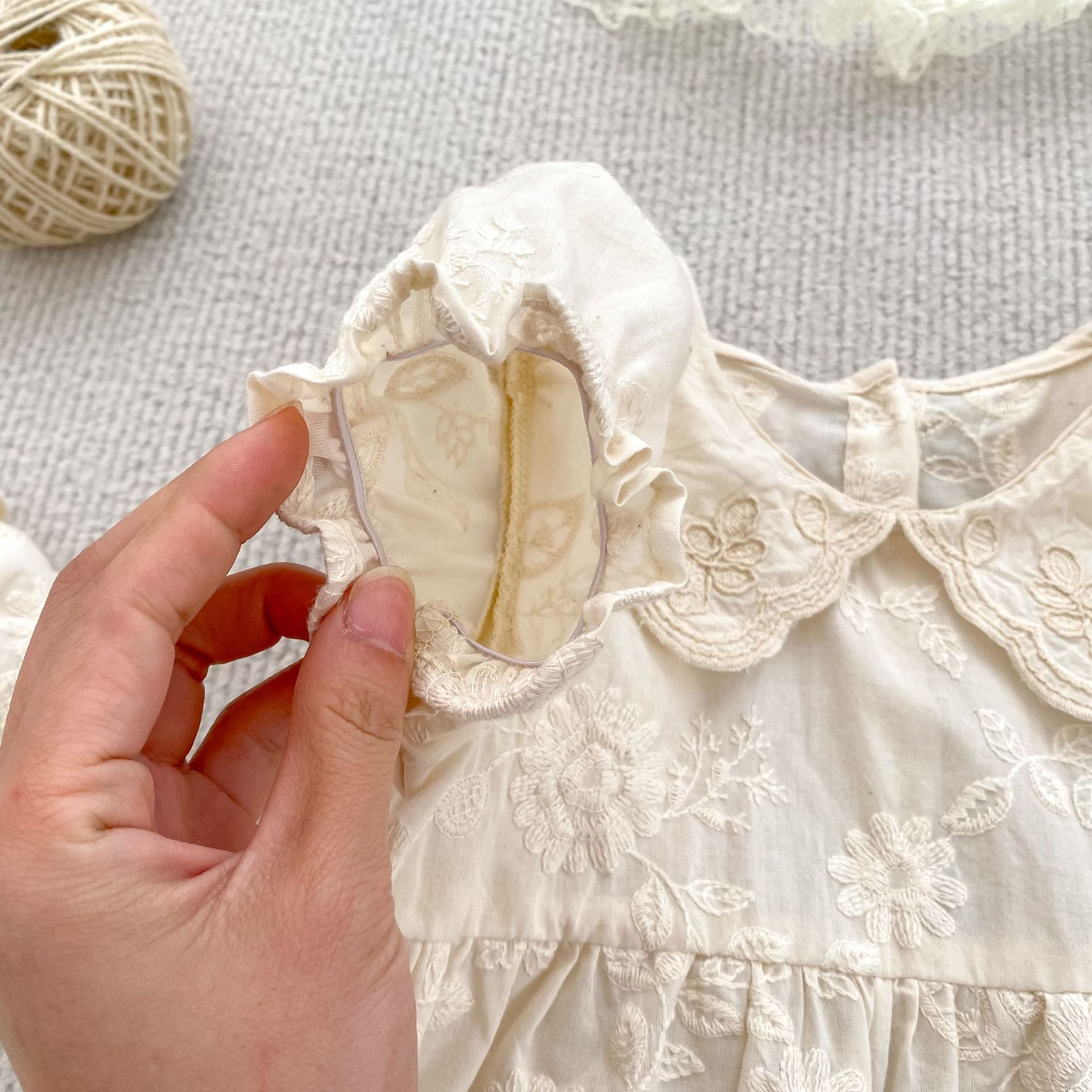 Summer Girls Solid Color Flowers Embroidery Short Sleeves Onesies and Girls’ Dress – Princess Sister Matching Set, MyKids-USA®, Baby & Toddler Dresses, MyKids-USA -  -  -  -  -  -  - 