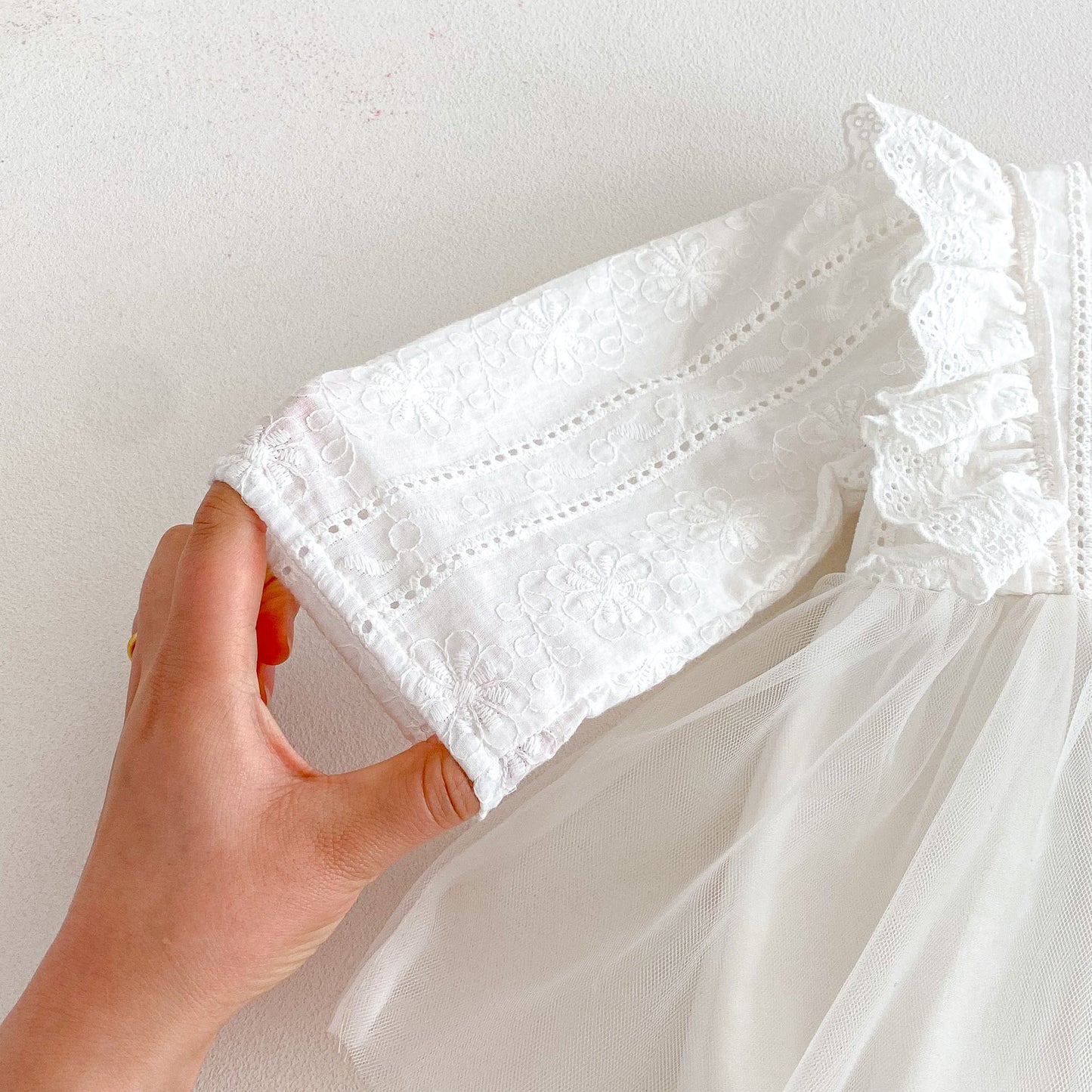 Spring Arrival Baby Girls Cute Floral Embroidered Pattern and Tulle Patchwork Long Sleeves Onesies, MyKids-USA®, Baby One-Pieces, MyKids-USA -  -  -  -  -  -  - 