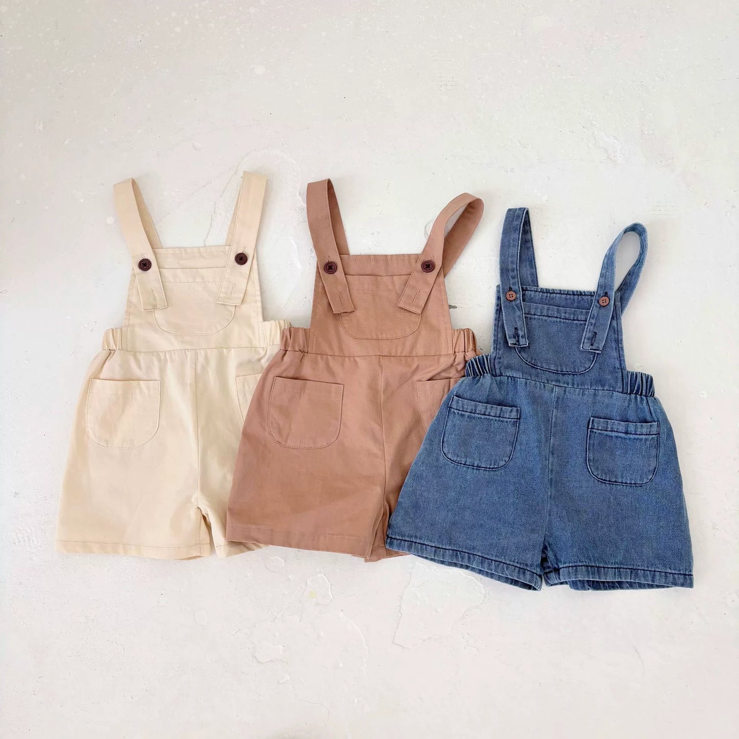 Summer Arrival Baby Girls Sleeveless Simple Plain Overalls Rompers, MyKids-USA®, Baby One-Pieces, MyKids-USA -  -  -  -  -  -  - 