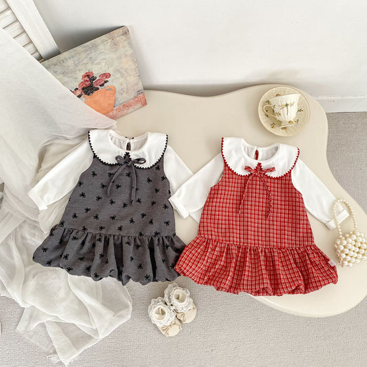 MyKids-USA® Arrival Autumn Baby Kids Girls Sleeveless Dress and Long Sleeves Top