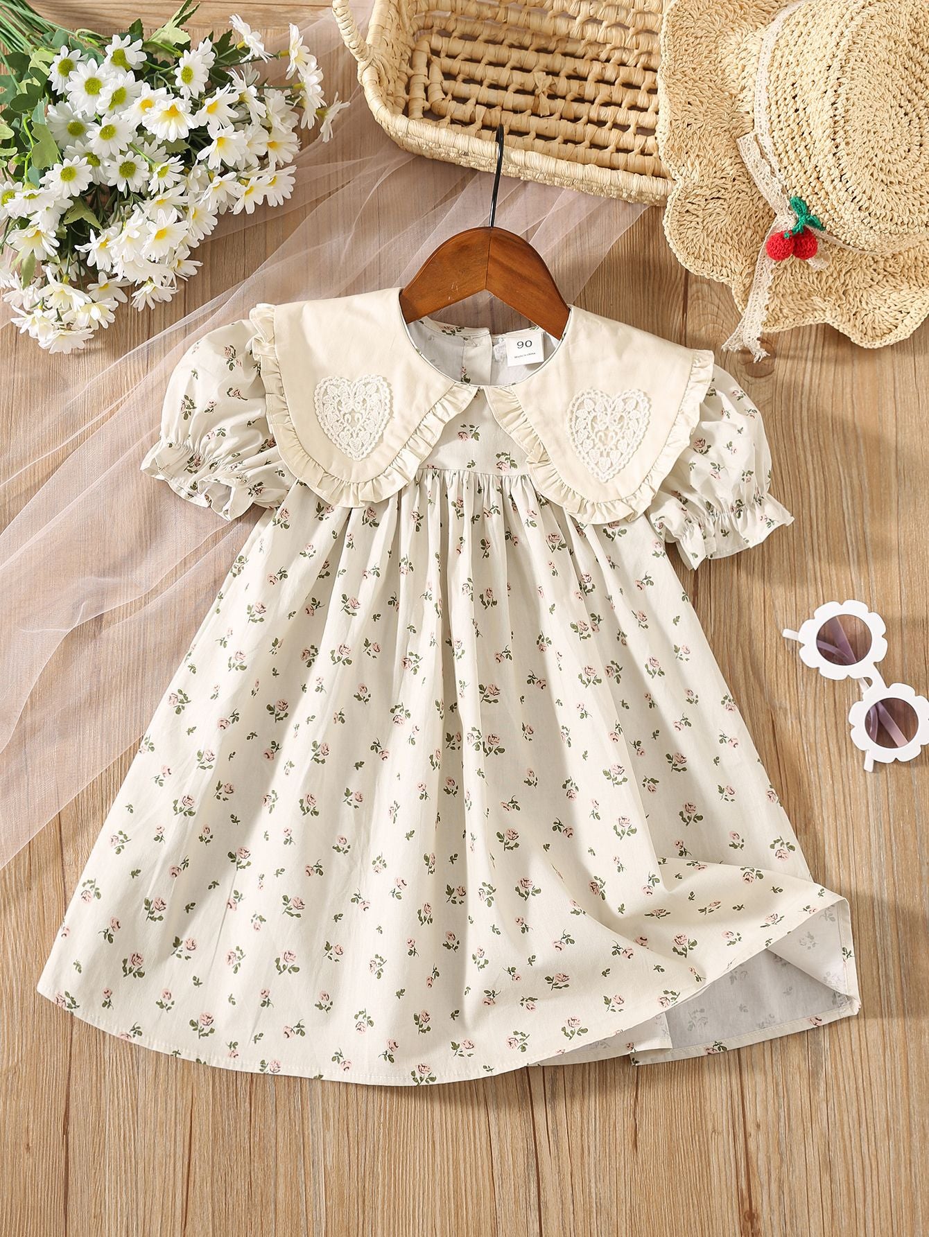 MyKids-USA® Summer Arrival Flowers Pattern Short Sleeves Dress for Stylish Girls
