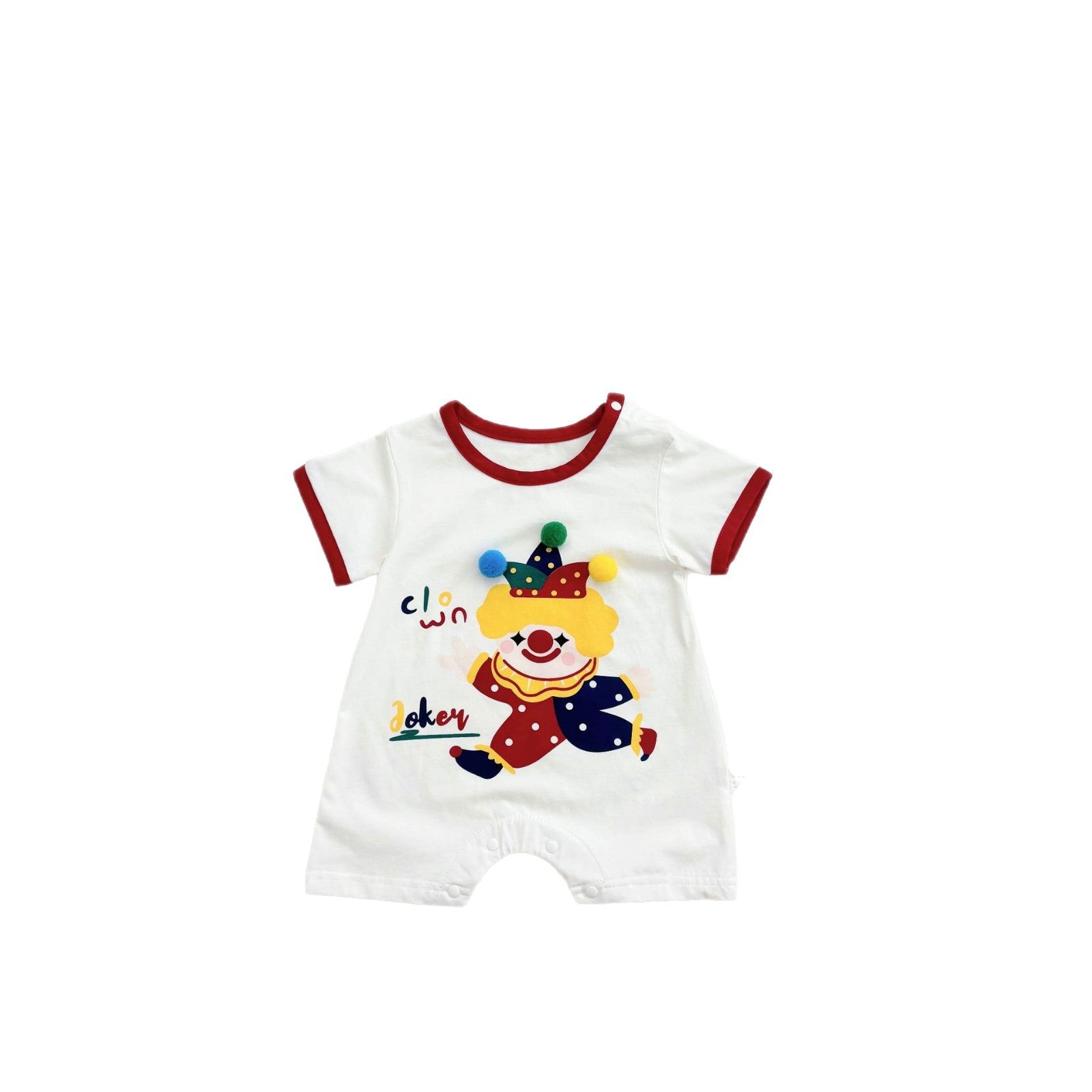 Summer Arrival Baby Unisex Joker Cartoon Pattern Short Sleeves Crew Neck Rompers with Hat, MyKids-USA®, Baby One-Pieces, MyKids-USA -  -  -  -  -  -  - 