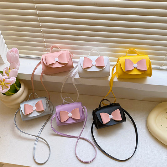 Fashionable Mini Carry-On Girls Portable PU Crossbody Handbag With Bow, MyKids-USA®, Handbags, MyKids-USA -  -  -  -  -  -  - 