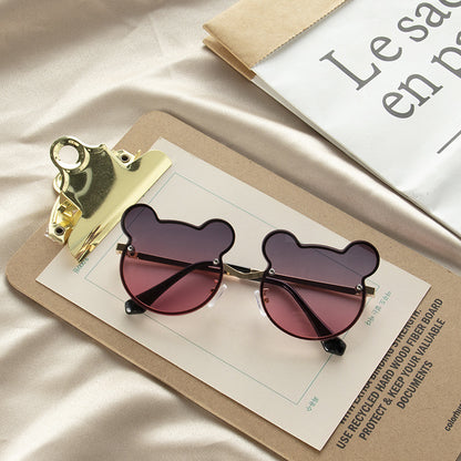 Girls Colorful Lenses Cartoon Frame Shape Fashion Sunglasses