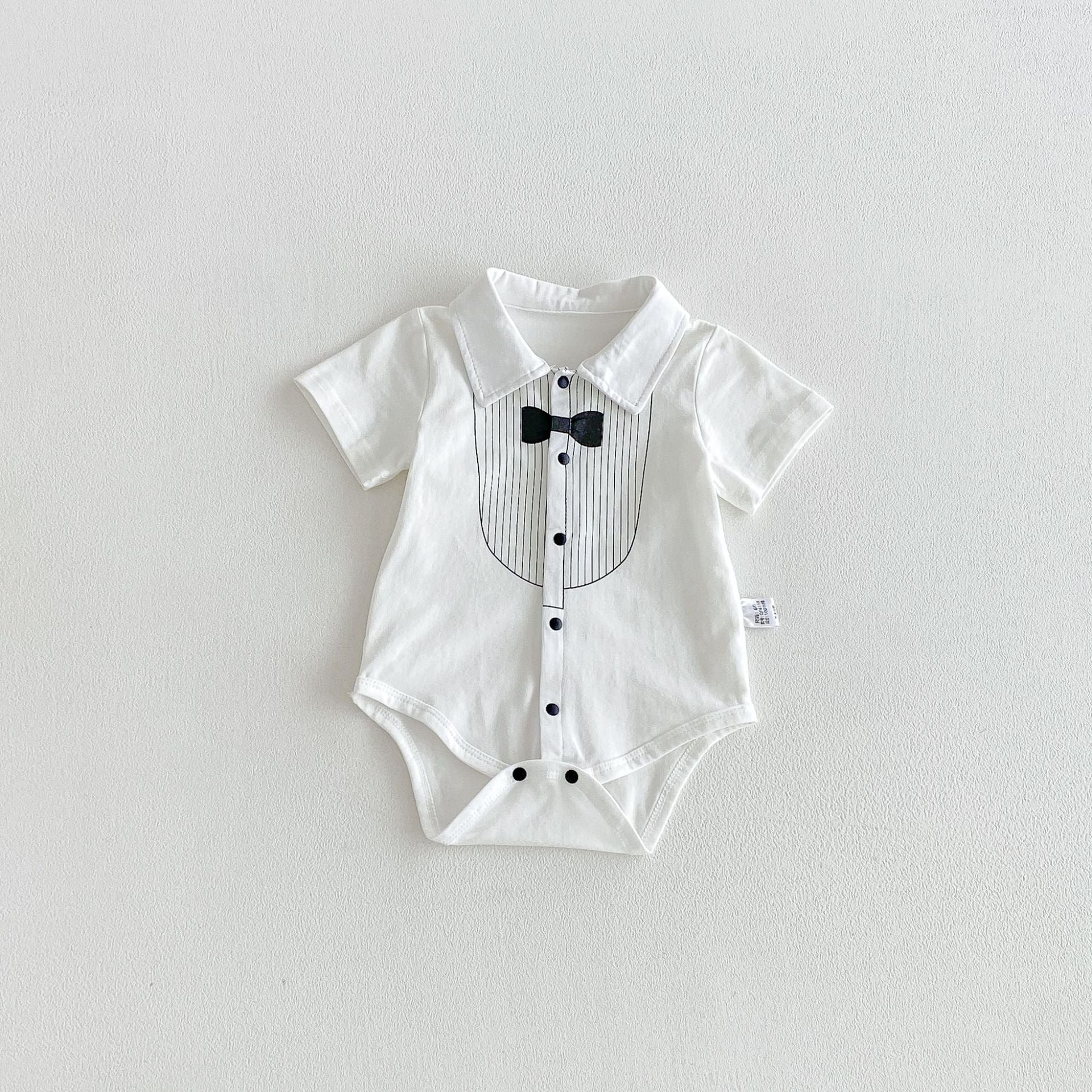 Summer Arrival Baby Boys Short Sleeves Turn-down Collar Striped Pattern Bodysuit, MyKids-USA®, Baby & Children's One-Pieces, MyKids-USA -  -  -  -  -  -  - .