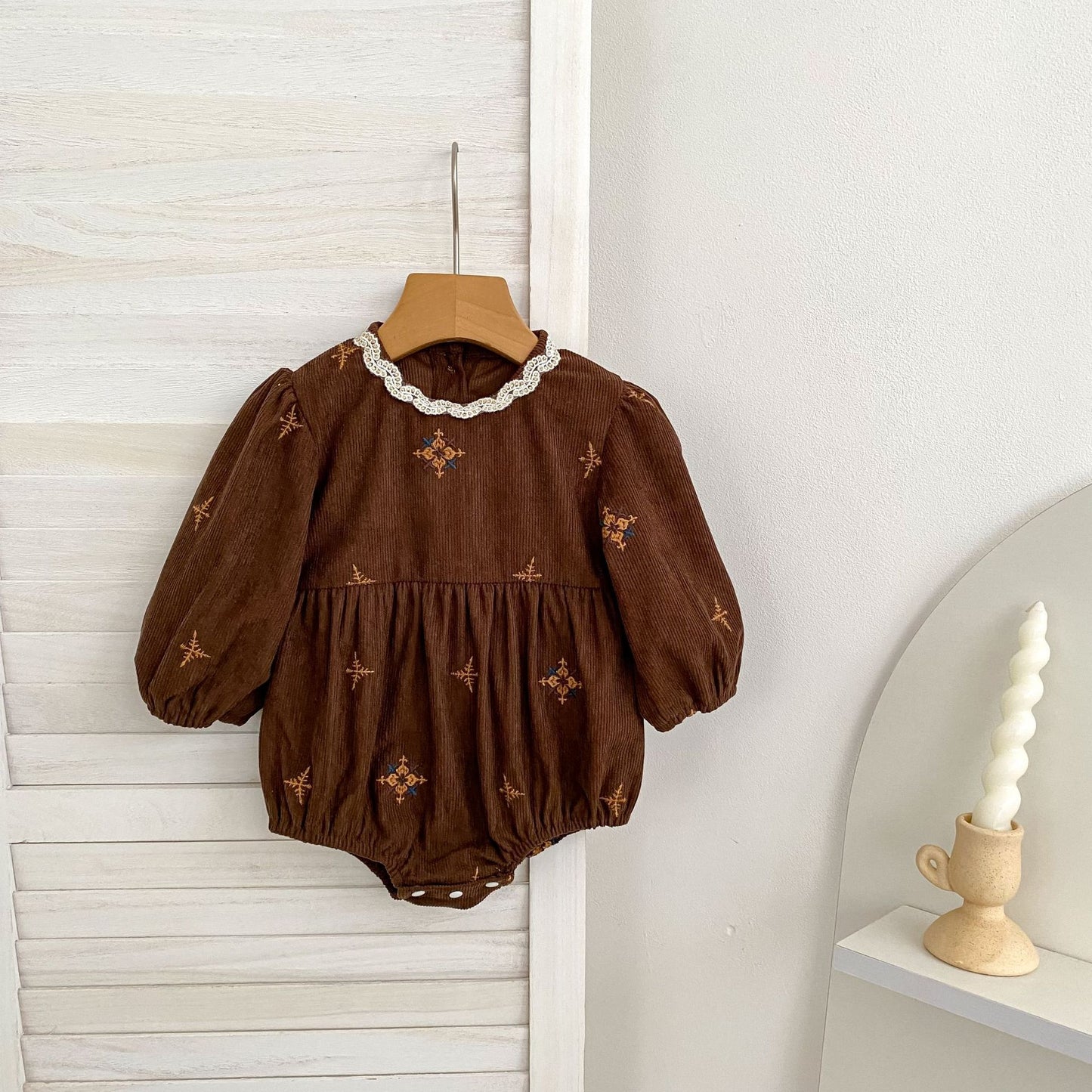 MyKids-USA® Autumn Embroidery Pattern Baby Kids Girls Princess Long Sleeves Bodysuit