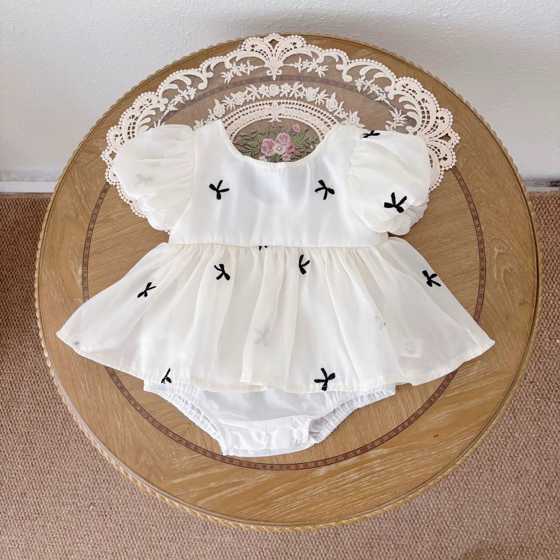 Summer Arrival Baby Girls Cute Butterfly-bows Pattern Short Sleeves Onesies, MyKids-USA®, Baby One-Pieces, MyKids-USA - Size/Age - 66 (3-6M) - Color - Beige -  -  - TR2505172136-A