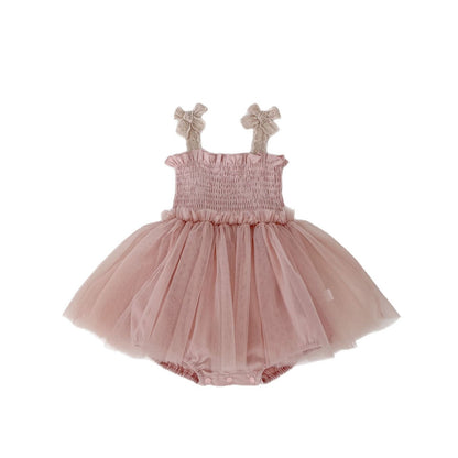 Summer Arrival Baby Girls Cute Solid Color Pleated Sleeveless Dress Design Strap Onesies, MyKids-USA®, Baby One-Pieces, MyKids-USA - Size/Age - 66 (3-6M) - Color - Pink -  -  - TR2504301708-B
