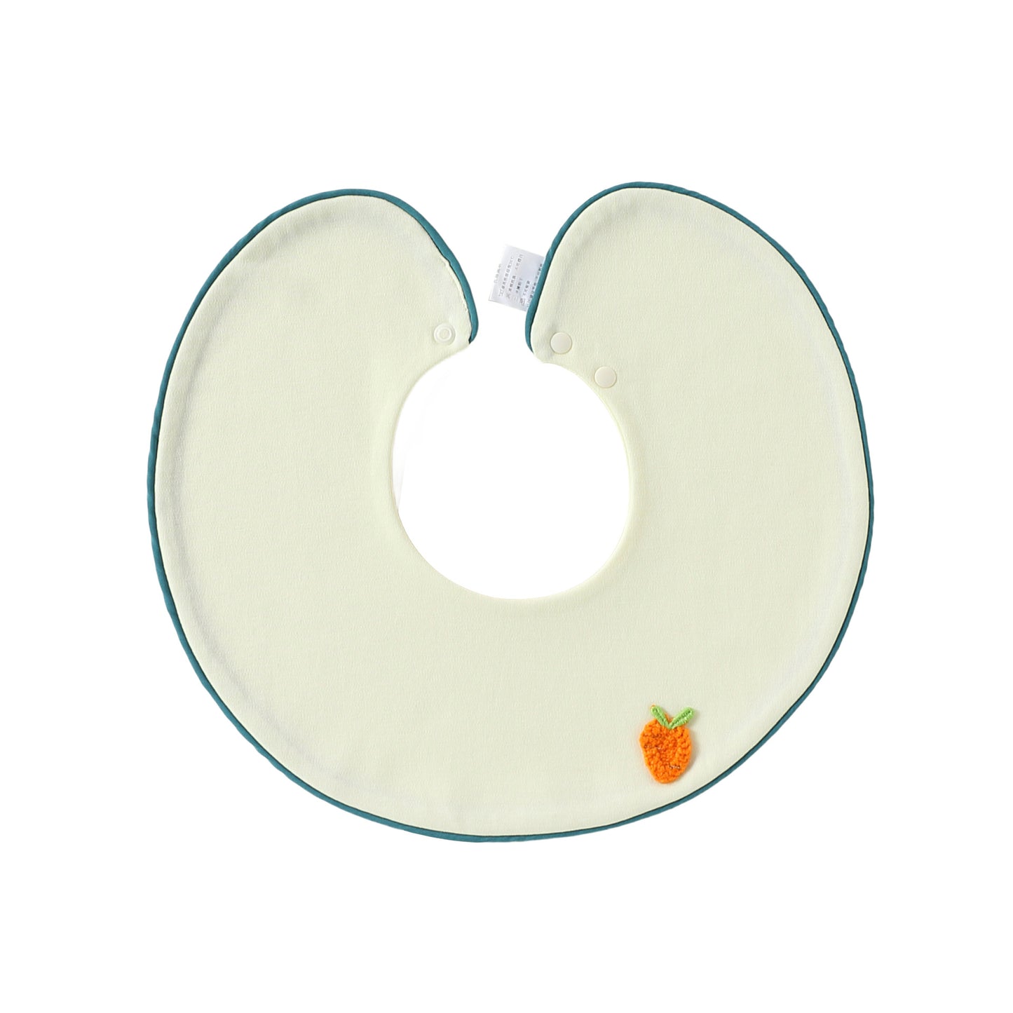Adorable Fruits Cartoon Pattern Snap-on Round Shaped Bib, MyKids-USA®, Bibs, MyKids-USA - Size/Age - S (0-3Y) - Color - Light Yellow -  -  - TR2605011546-D.