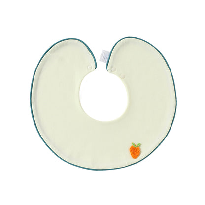 Adorable Fruits Cartoon Pattern Snap-on Round Shaped Bib, MyKids-USA®, Bibs, MyKids-USA - Size/Age - S (0-3Y) - Color - Light Yellow -  -  - TR2605011546-D.
