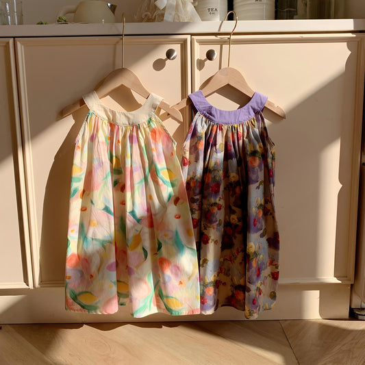 Summer Arrival Baby Kids Girls Cute Sleeveless Oil-Painting Flowers Pattern Printed Dress, MyKids-USA®, Baby & Toddler Dresses, MyKids-USA -  -  -  -  -  -  - 