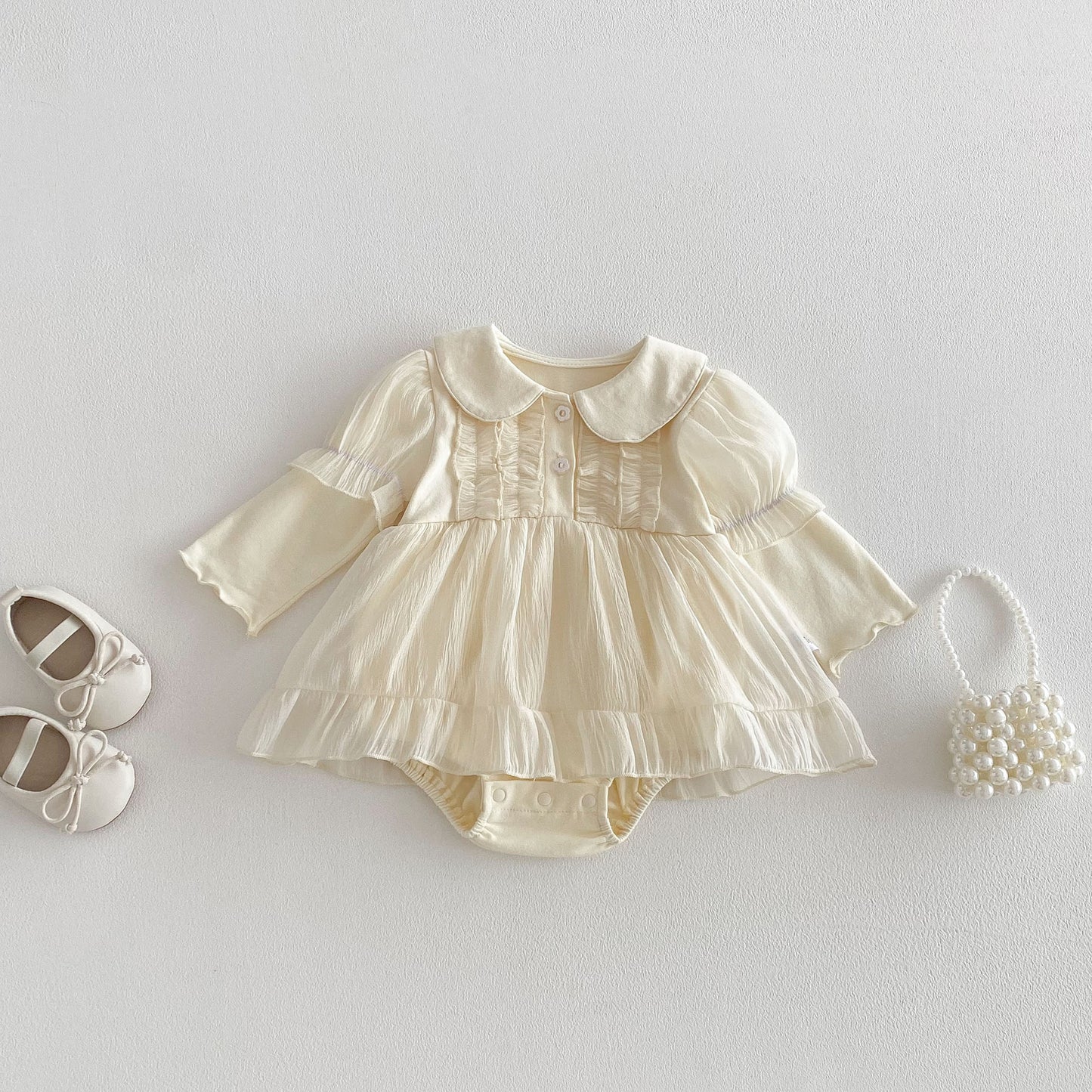 Spring Arrival Baby Girls Long Sleeves Solid Color Peter Pan Collar Onesies Dress, MyKids-USA®, Baby & Toddler Dresses, MyKids-USA -  -  -  -  -  -  - .