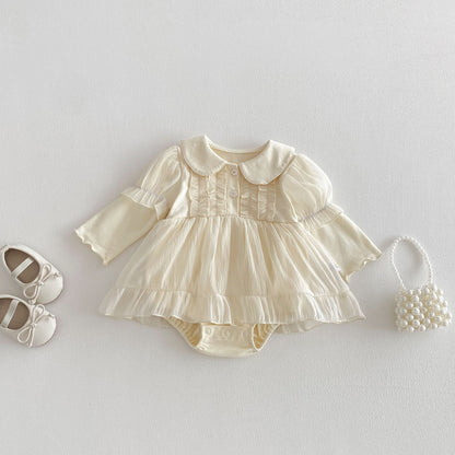 Spring Arrival Baby Girls Long Sleeves Solid Color Peter Pan Collar Onesies Dress, MyKids-USA®, Baby & Toddler Dresses, MyKids-USA -  -  -  -  -  -  - .