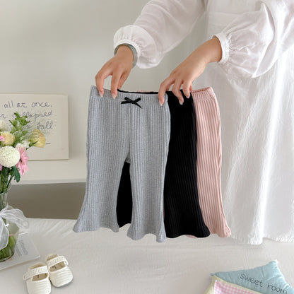 MyKids-USA® Arrival Autumn Plain Butterfly-bows Decorated Pants for Girls
