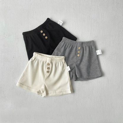 Summer Arrival Baby Kids Casual Style Solid Color Waffle Grid Shorts