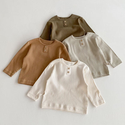 Autumn and Spring Arrival Baby Kids Unisex Long Sleeves Solid Color Casual Top, MyKids-USA®, Baby & Toddler Tops, MyKids-USA -  -  -  -  -  -  - 