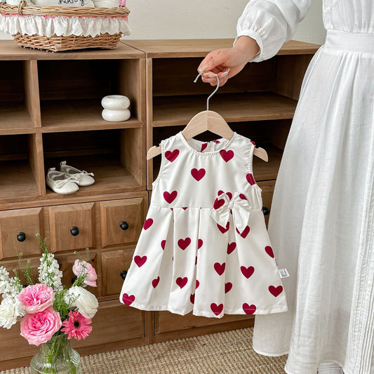 Summer Arrival Baby Girls Sleeveless Hearts Pattern Dress, MyKids-USA®, Baby & Children's Dresses, MyKids-USA -  -  -  -  -  -  - .