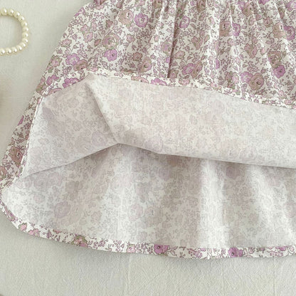 Summer Girls Floral Pattern Lace Trim Collar Bodysuit and Dress – Princess Sister Matching Set, MyKids-USA®, Baby & Children's Outfits, MyKids-USA -  -  -  -  -  -  - .