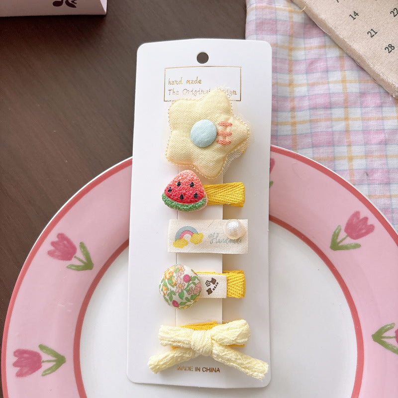 Cute Cartoon Pattern Hair Clips, MyKids-USA®, Hair Pins, Claws & Clips, MyKids-USA - Size/Age - Average Size (0-12Y） - Color - Light Yellow -  -  - TR2604161439-E.