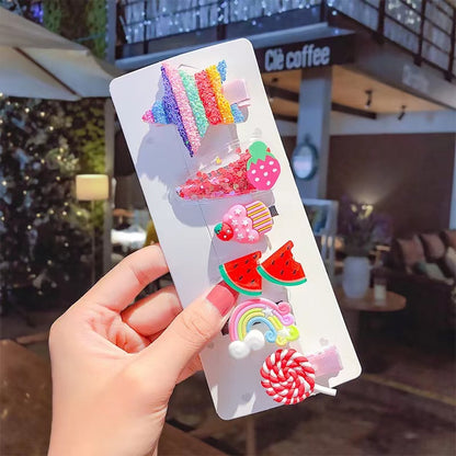 Sweet Girls Candy Color Cartoon Pattern BB Clips One-word Hair Clips 1 BaG, MyKids-USA®, Hair Pins, Claws & Clips, MyKids-USA - Size/Age - Average Size (0-12Y） - Color - Red -  -  - JM2206012335-D