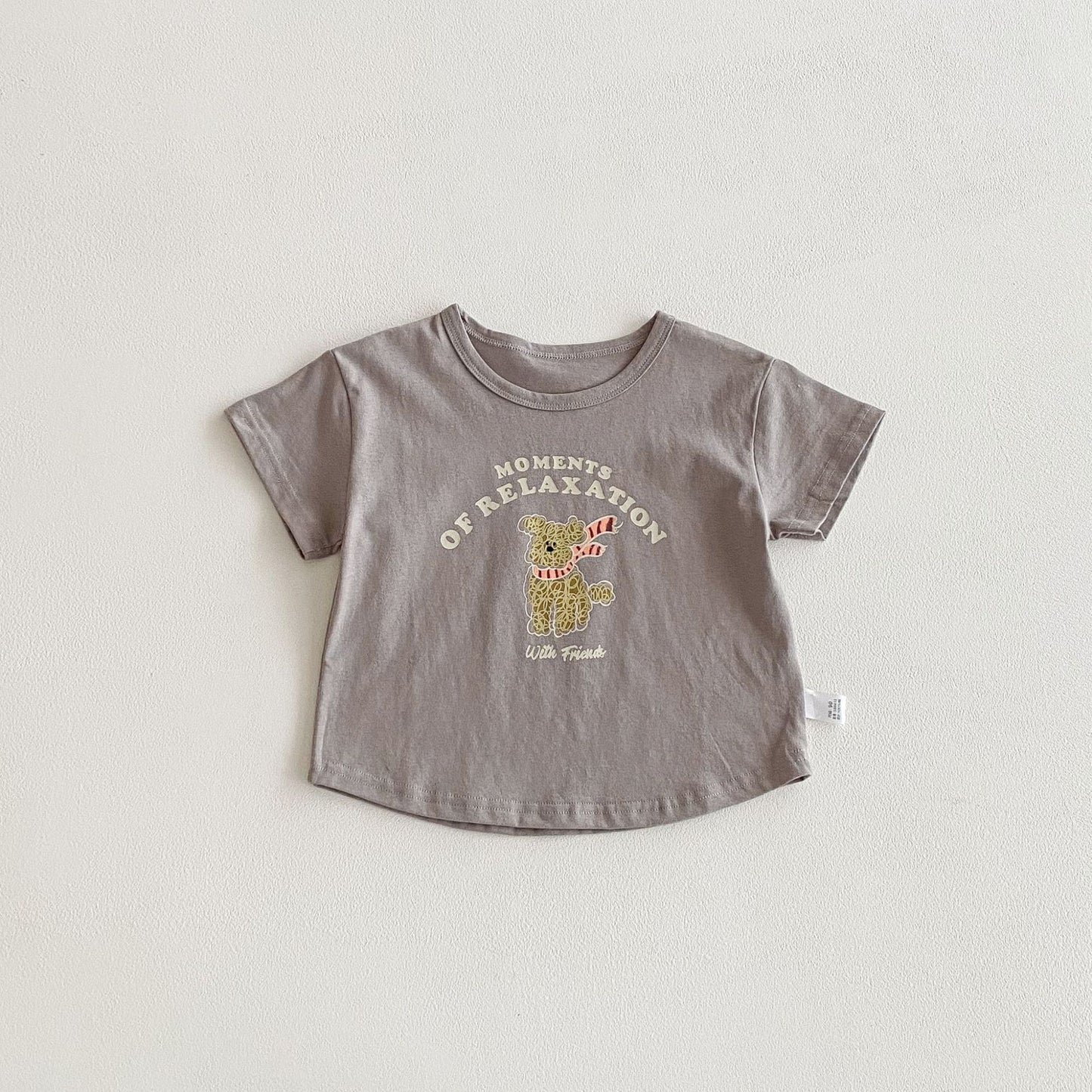 Summer Boys and Girls’ Cartoon and Letters Pattern T-shirt in European and American Style, MyKids-USA®, T-Shirts, MyKids-USA - Size/Age - 90 (12-24M) - Color - Grey -  -  - TR2603142359-C.