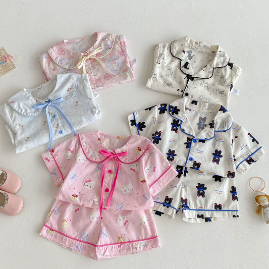Summer Baby Kids Boys and Girls Short Sleeves Cute Pattern Shirt and Shorts Clothing Set, MyKids-USA®, Baby & Children's Outfits, MyKids-USA -  -  -  -  -  -  - .