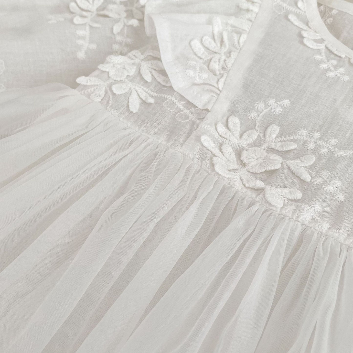 Baby Girls Solid Color Long Sleeves Flowers Pattern Tulle Onesies Dress, MyKids-USA®, Baby & Toddler Dresses, MyKids-USA -  -  -  -  -  -  - 