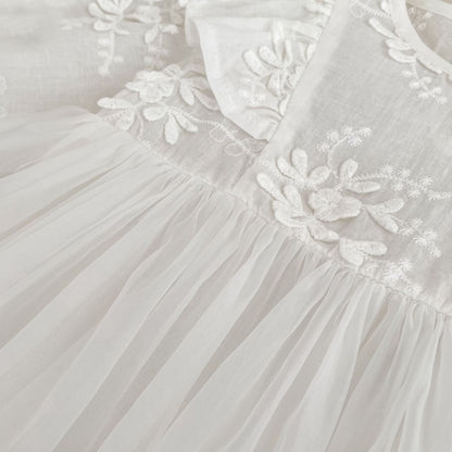 Baby Girls Solid Color Long Sleeves Flowers Pattern Tulle Onesies Dress, MyKids-USA®, Baby & Toddler Dresses, MyKids-USA -  -  -  -  -  -  - 